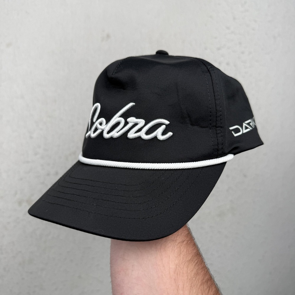 Cobra DARK SPEED Hat Cap Snap Back One Size Black Golf Rope Mens Flexfit